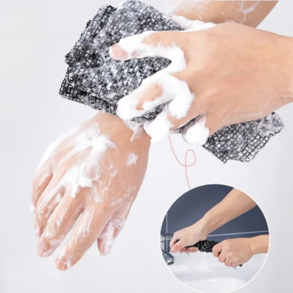 Japanese Exfoliating Bath Towel – Nylon Body Scrub Washcloth