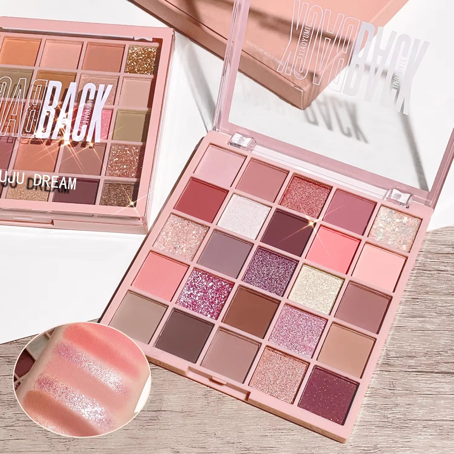 25-Color Oatmeal Milk Tea Eyeshadow Palette – Sparkling Pearls & Gentle Browns
