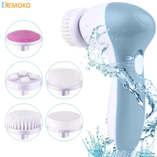 5-in-1 Electric Facial Cleansing Brush – Pore Cleaner & Massager