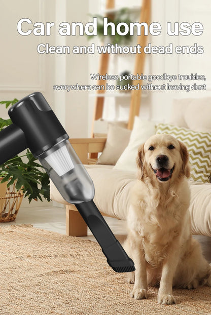 Car and home dual-purpose cordless vacuum cleaner, 3-in-1 rechargeable powerful handheld vacuum cleaner, 2000*2 battery