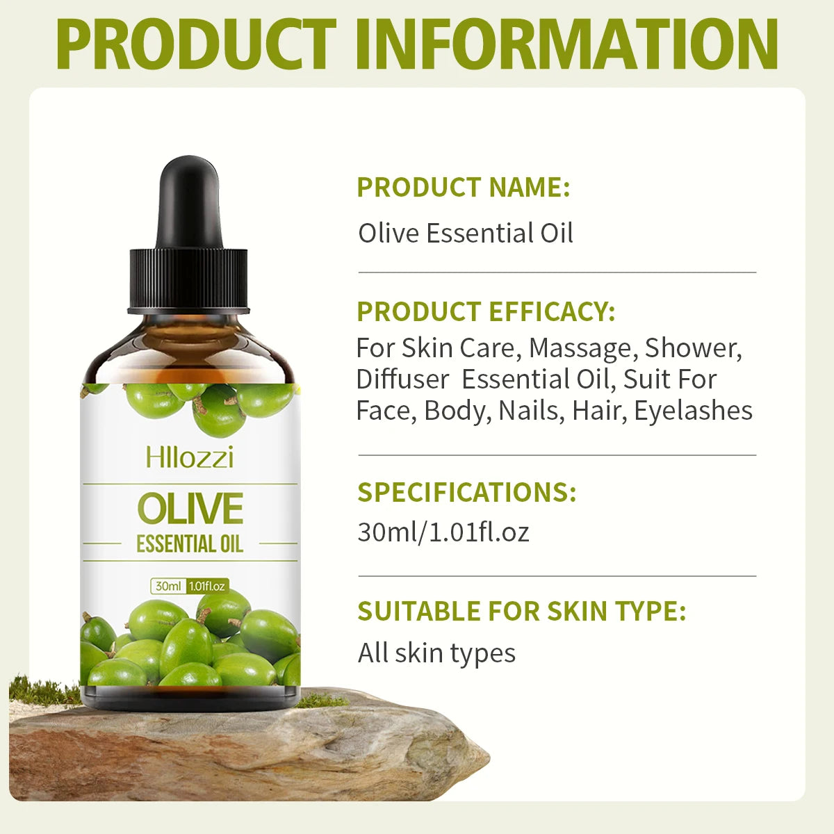 30ml Olive Essential Oil – Skin, Hair, Massage & Aromatherapy