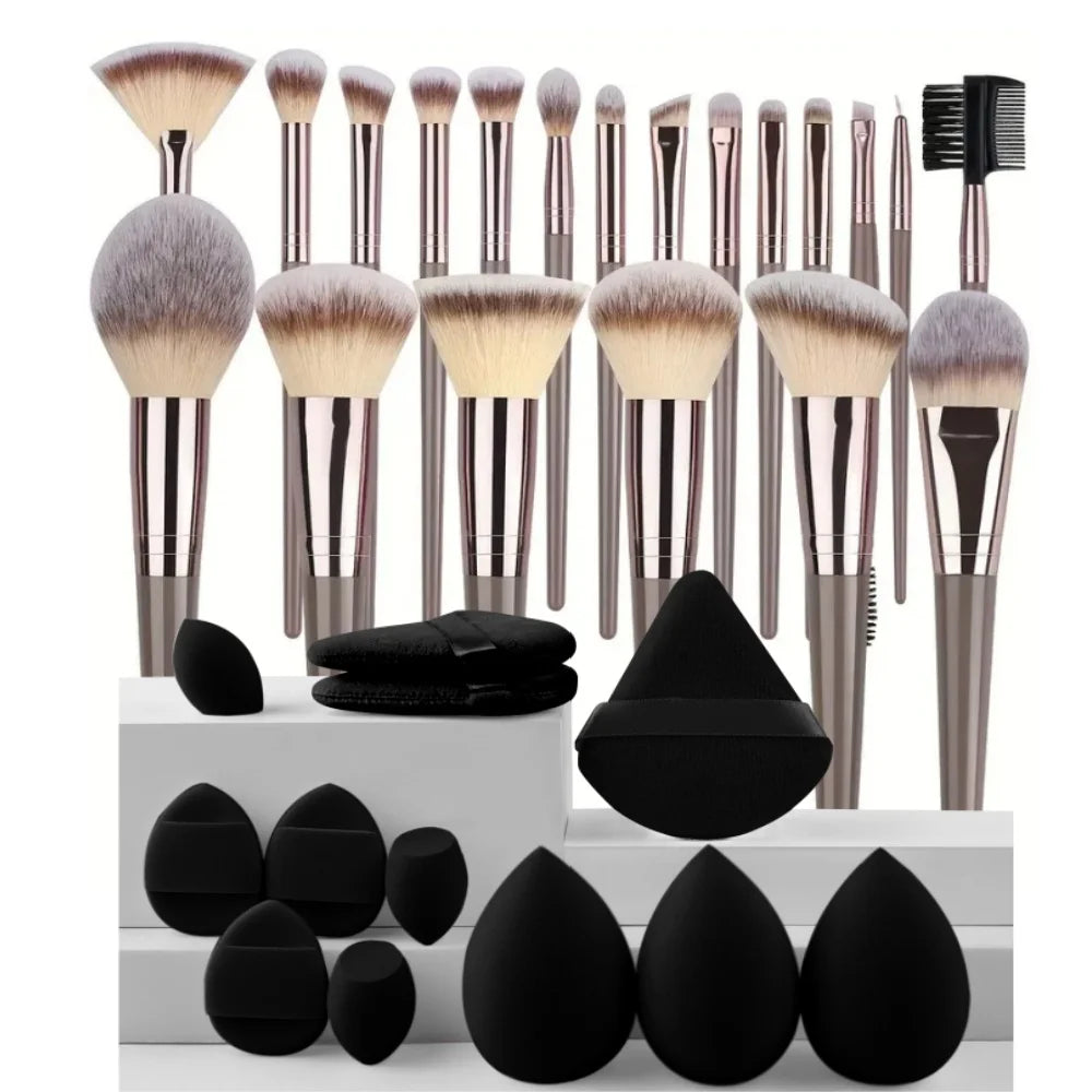 3-20PCS Makeup Brush Set – Eyeshadow, Foundation & Blush with Storage Box
