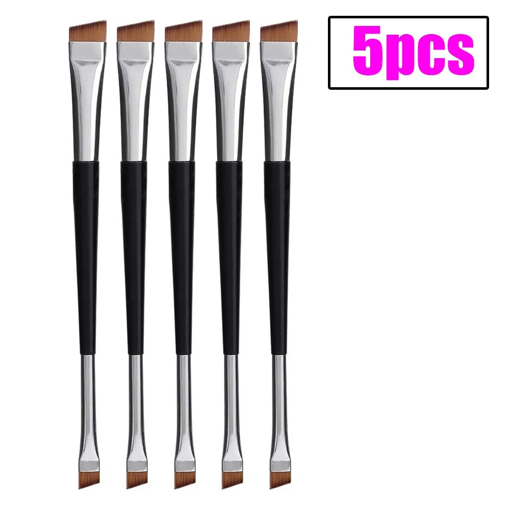 Professional Eyebrow & Eyeliner Brush Set – 15pcs Double-Headed