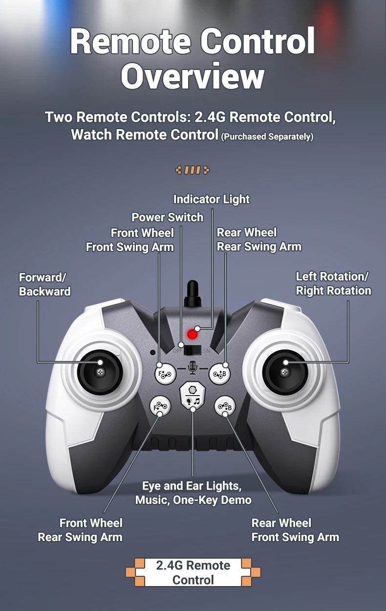 Smart RC Robot Dog – 8-Wheel 4WD Stunt Toy with 360° Rotation & Music