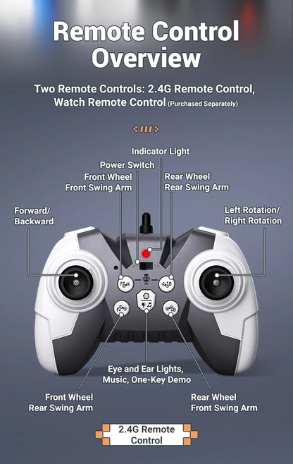 Smart RC Robot Dog – 8-Wheel 4WD Stunt Toy with 360° Rotation & Music