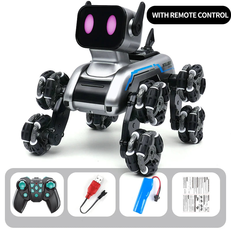 Smart RC Robot Dog Toy – Electric Stunt Pet with 8-Wheel Drift