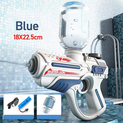 Electric Water Gun Squirt Pistol Space Battle Guns Child Pool Beach Outdoor Party Fight Shooting Toys Automatic Water Absorption