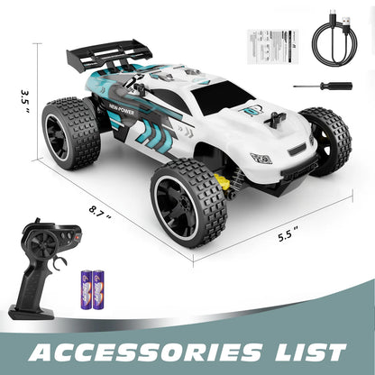 RC Cars Remote Control Car for Kids, 1:18 Scale 20 KM/H 2WD Offroad Buggy, 2.4GHz RC Racing Car with 50-Min Playtime, Toys Gifts