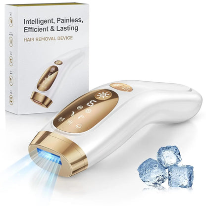 IPL Hair Removal Device Unlimited Flashes – 9 Gears Painless Ice-Cooling Epilator for Men & Women Body, Bikini & Intimate