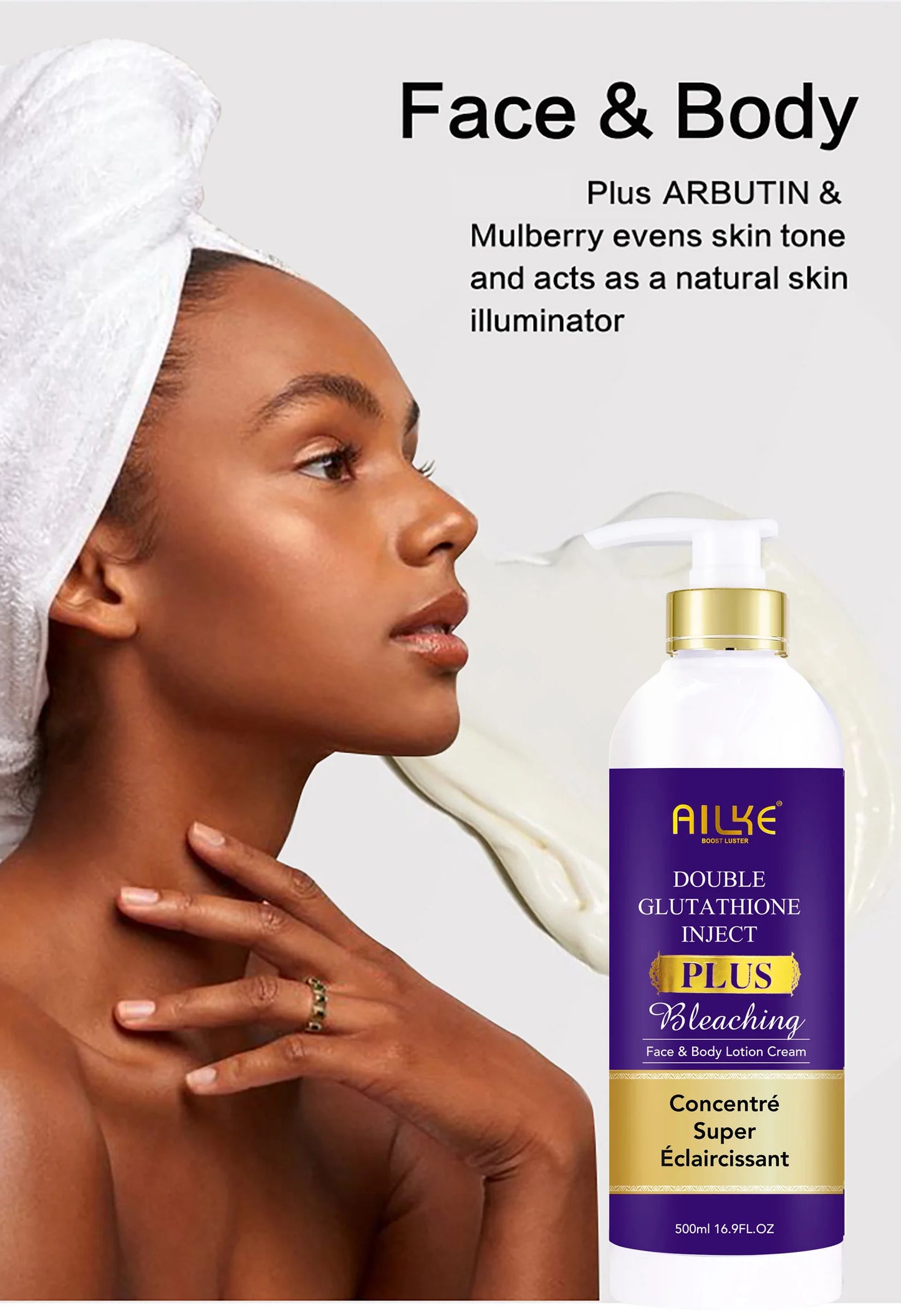 AILKE Double Glutathione Anti-Aging Set | Whitening Serum & Lotion for Dark Spots, Fine Lines & Uneven Skin