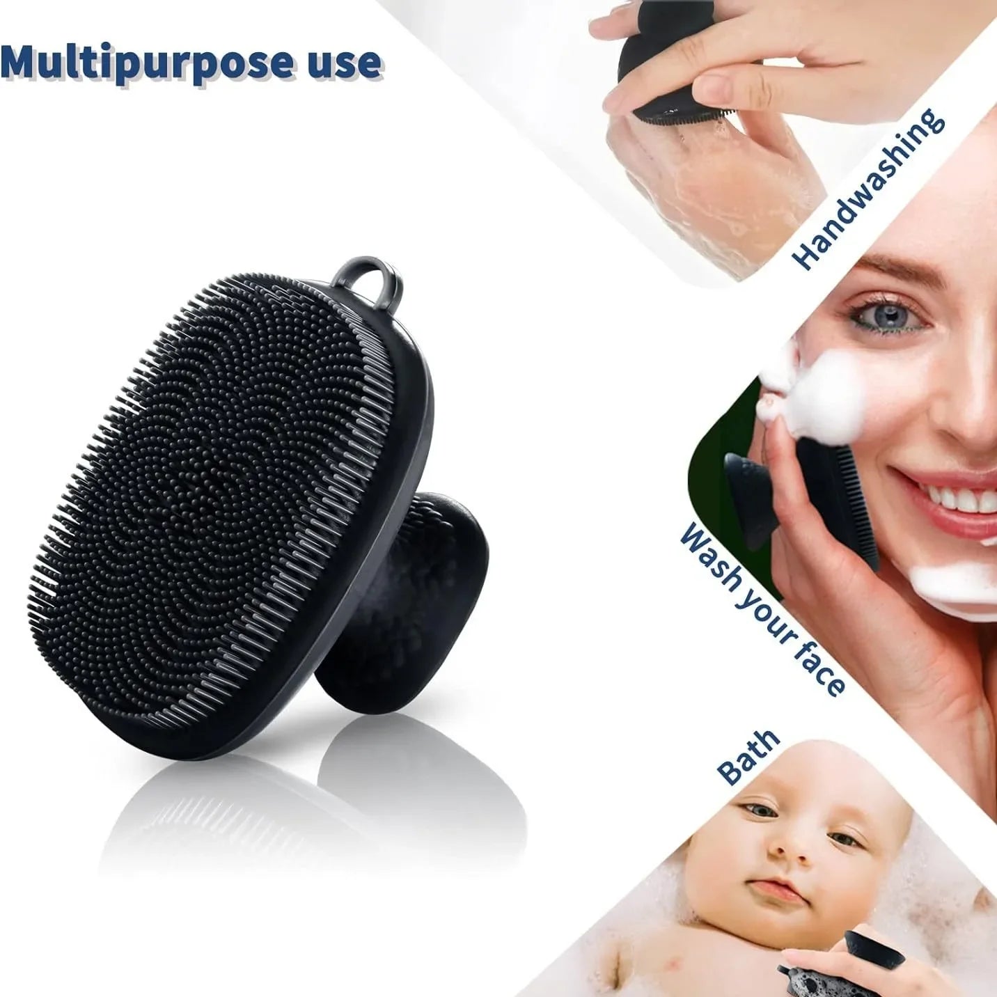Silicone Face Scrubber – Manual Facial Cleansing Brush for Men & Women