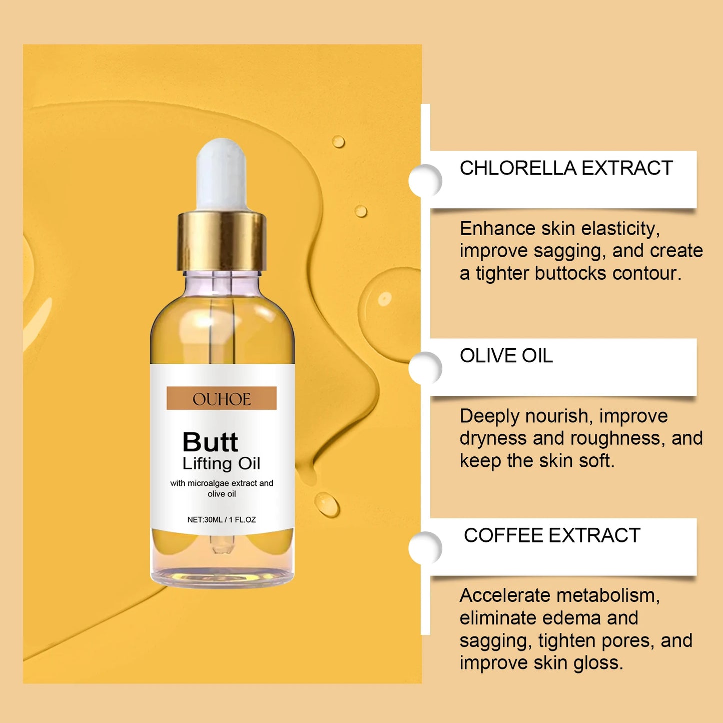 Buttock Enlargement Oil – Hip Lift, Firming & Body Care