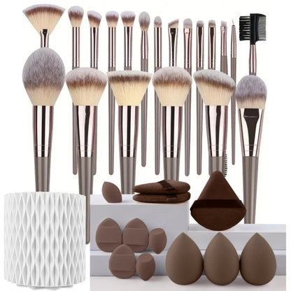 3-20PCS Makeup Brush Set – Eyeshadow, Foundation & Blush with Storage Box