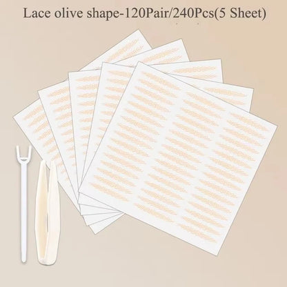 240pcs Invisible Double Fold Eyelid Tape – Natural Clear & Beige Eye Makeup Stickers