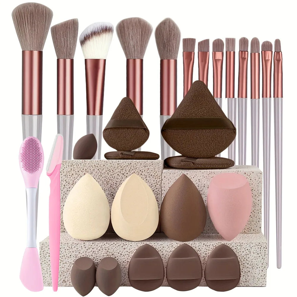 8-29Pcs Professional Makeup Brush Kit – Soft Eyeshadow & Foundation Brushes