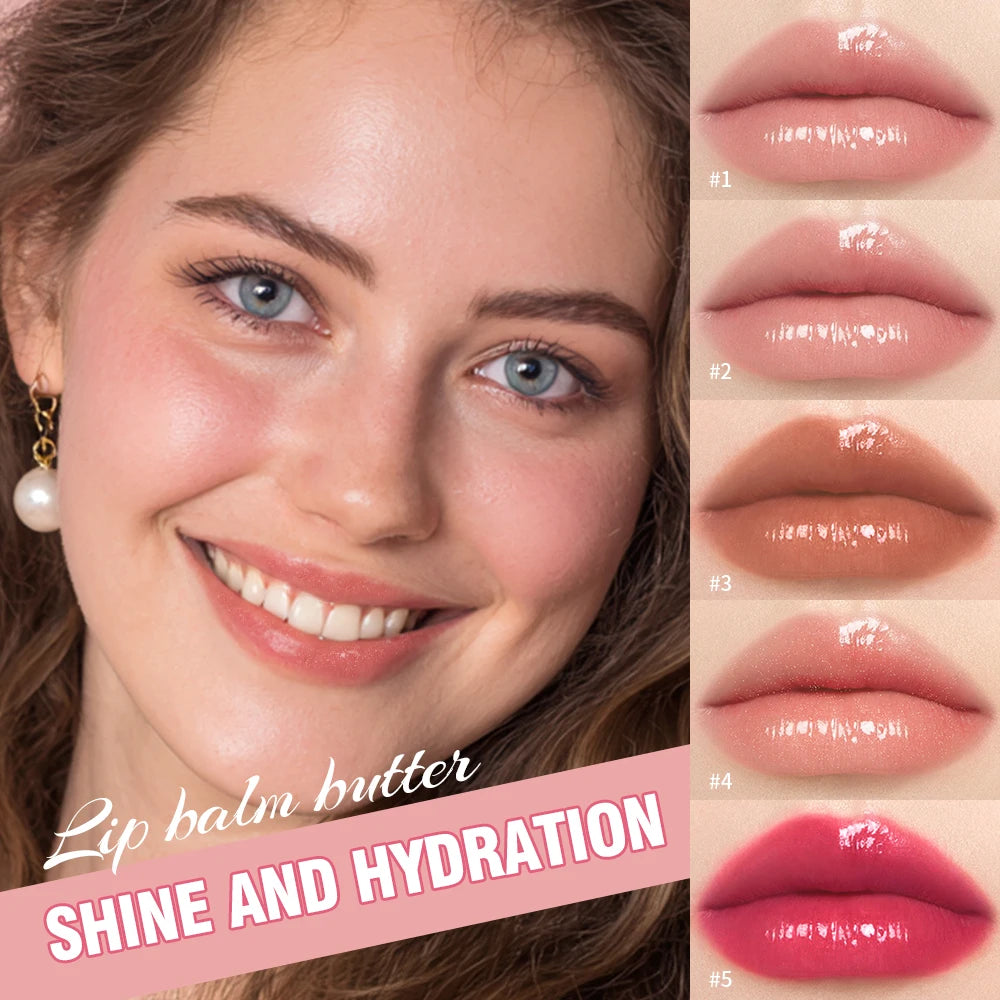 Summer Lip Balm & Moisturizing Lip Gloss – Transparent Lip Oil with Vanilla, Mint & Iced Coffee Scents