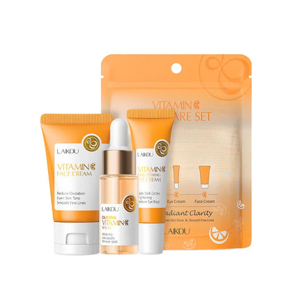 LAIKOU Vitamin C 24K Sakura Skincare Set – Face Cream, Serum & Eye Cream