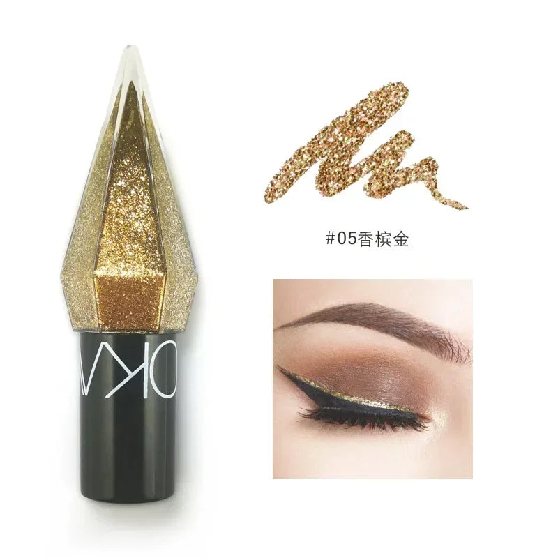 Diamond Shiny Eyeshadow & Eyeliner – Waterproof Glitter Silver & Rose Gold