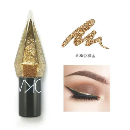 Diamond Shiny Eyeshadow & Eyeliner – Waterproof Glitter Silver & Rose Gold