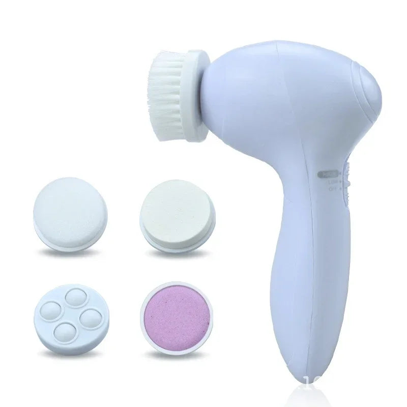 5-in-1 Electric Facial Cleansing Brush – Pore Cleaner & Massager