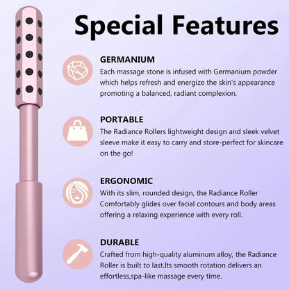 24 Germanium Face Massage Roller – Acupoint Gua Sha Beauty Tool