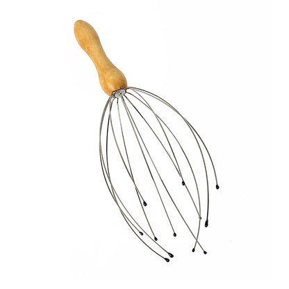 Wooden Handle Octopus Head Massager Scratch Scalp Relaxation Relief Body Massager Scratcher Relieves Tension Health Care Tools