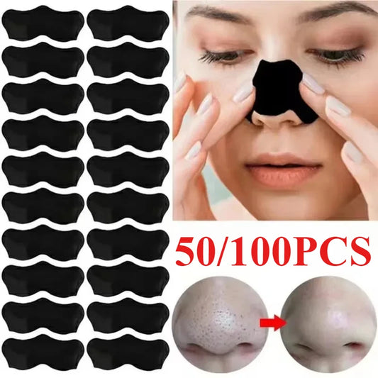 100/50PCS Blackhead Removal Nose Strips – Pore Cleansing & Skin Care Mask Patch