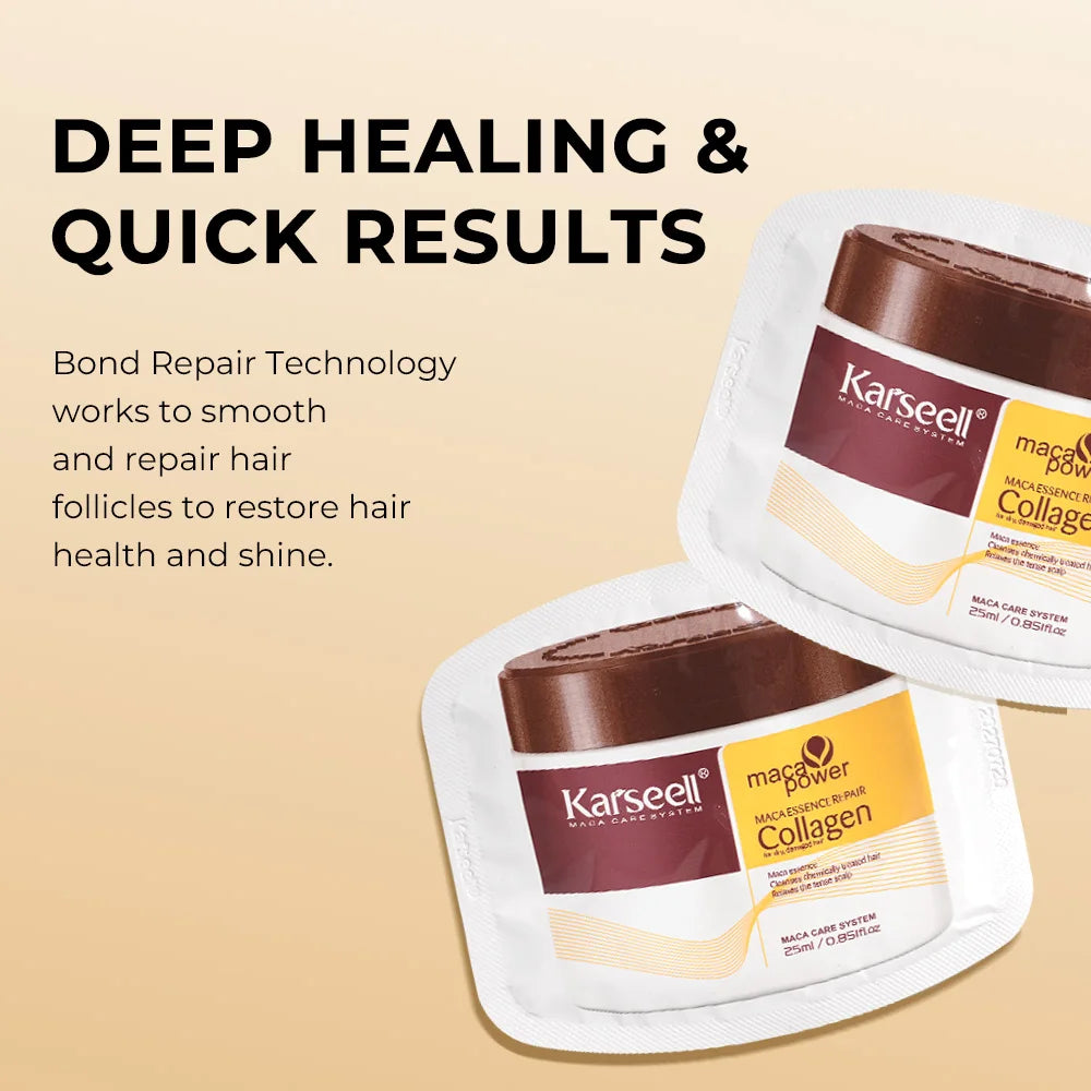 Karseell 24 Packs Collagen Hair Treatment – Deep Repair Argan Oil Hair Mask for Dry & Damaged Hair