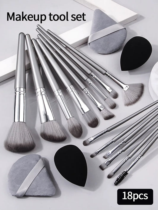 Soft Fluffy Makeup Brush Set – Eyeshadow, Foundation & Blush