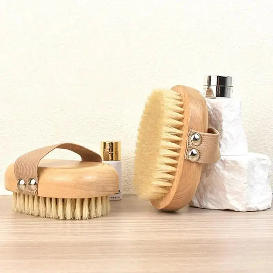 SPA Wooden Body Brush – Natural Boar Bristle Exfoliating Bath Brush