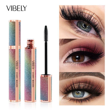VIBELY 4D Silk Fiber Mascara – Waterproof, Lengthening & Volumizing Black Lashes