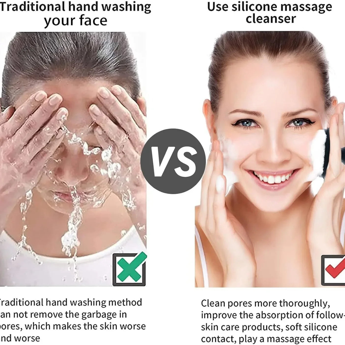 Silicone Face Scrubber – Manual Facial Cleansing Brush for Men & Women