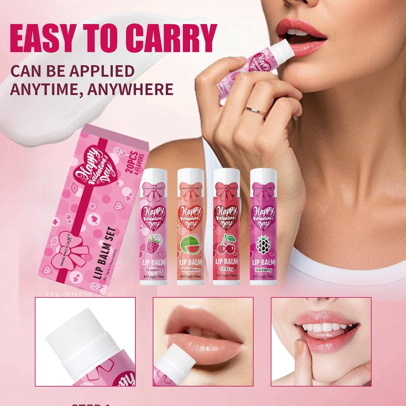 20PCS Luxury Lip Balm Set – Hydrating & Glossy for Dry Lips