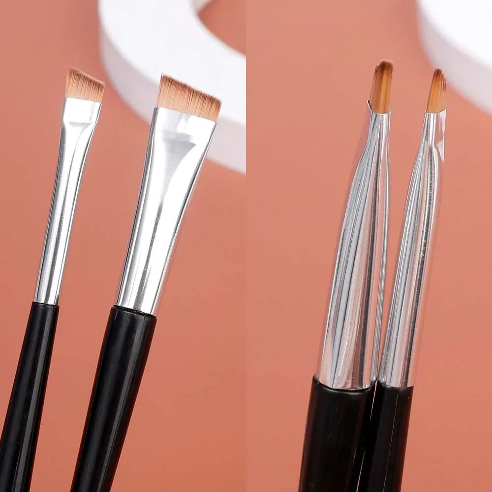 Professional Eyebrow & Eyeliner Brush Set – 15pcs Double-Headed