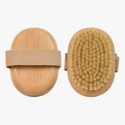 SPA Wooden Body Brush – Natural Boar Bristle Exfoliating Bath Brush