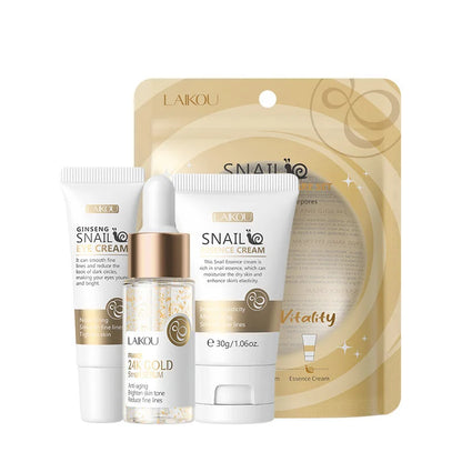 LAIKOU Vitamin C 24K Sakura Skincare Set – Face Cream, Serum & Eye Cream
