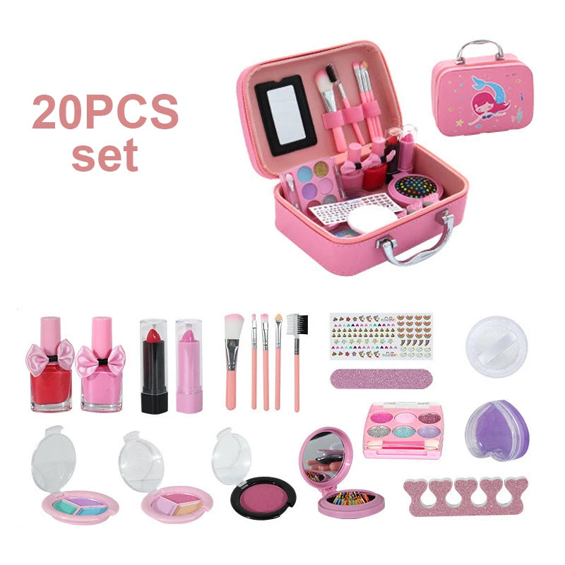 Fashion Kids Cosmetics Make Up Set Safe Washable Children's Makeup Set Box Princess Beauty Pretend Play Toys For Girl Baby Toys