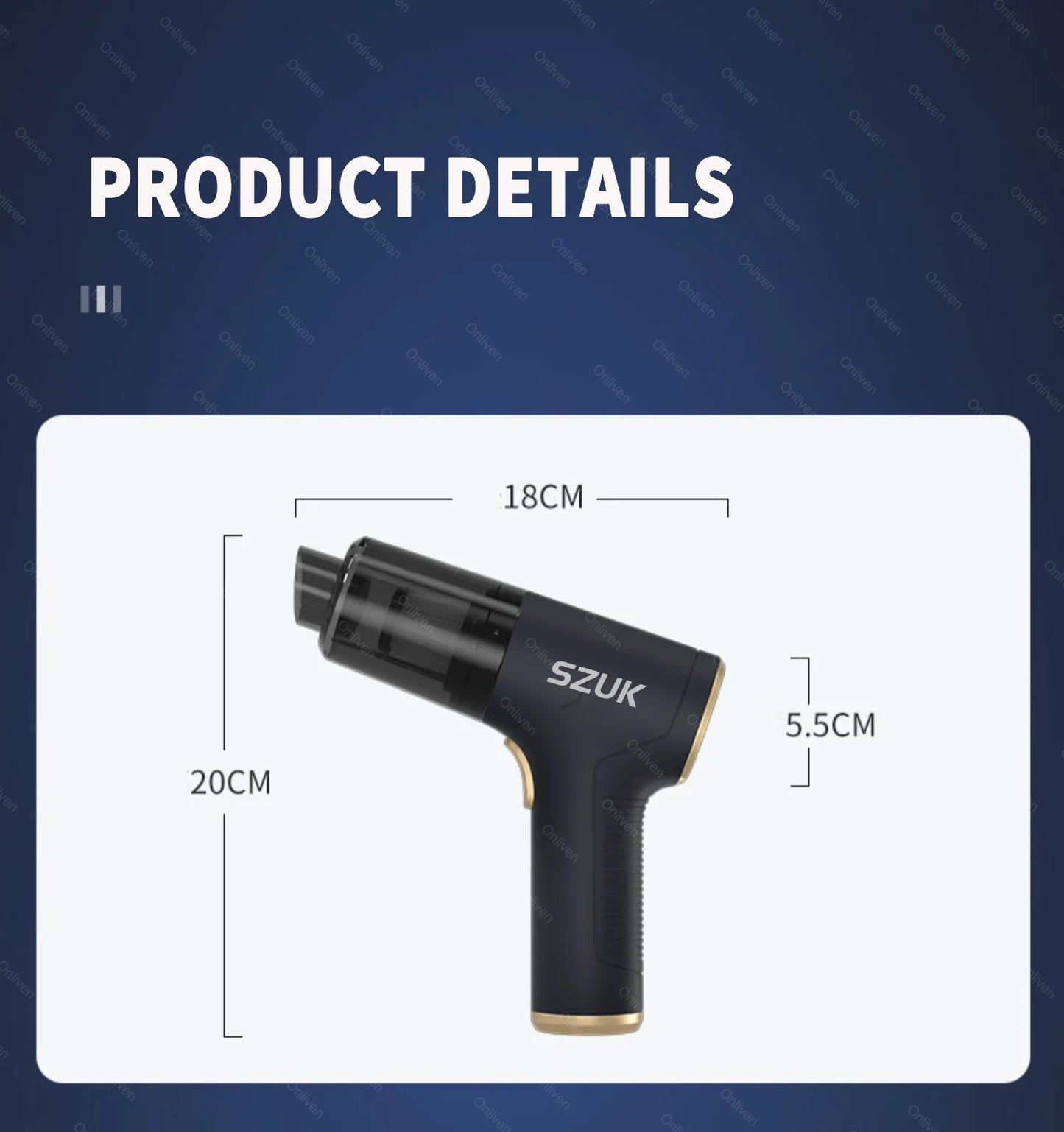 SZUK 98000PA Mini Car Vacuum Cleaner Powerful Cleaning Machine Strong Suction Handheld for Car Home Portable Wireless Cleaner