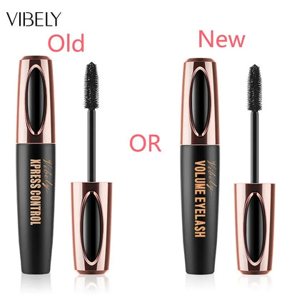 VIBELY 4D Silk Fiber Mascara – Waterproof, Lengthening & Volumizing Black Lashes