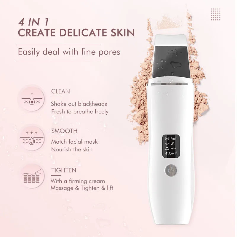Ultrasonic Skin Scrubber – Electric Facial Deep Cleanser & Blackhead Remover