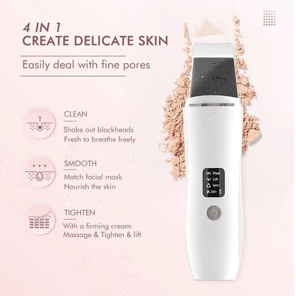 Ultrasonic Skin Scrubber – Electric Facial Deep Cleanser & Blackhead Remover
