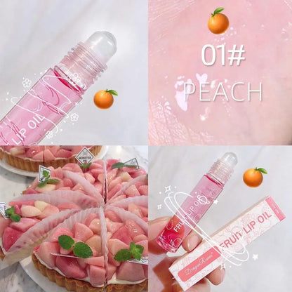 6 Colors Roll-on Fruit Essence Lip Balm – Hydrating Transparent Lip Oil & Gloss