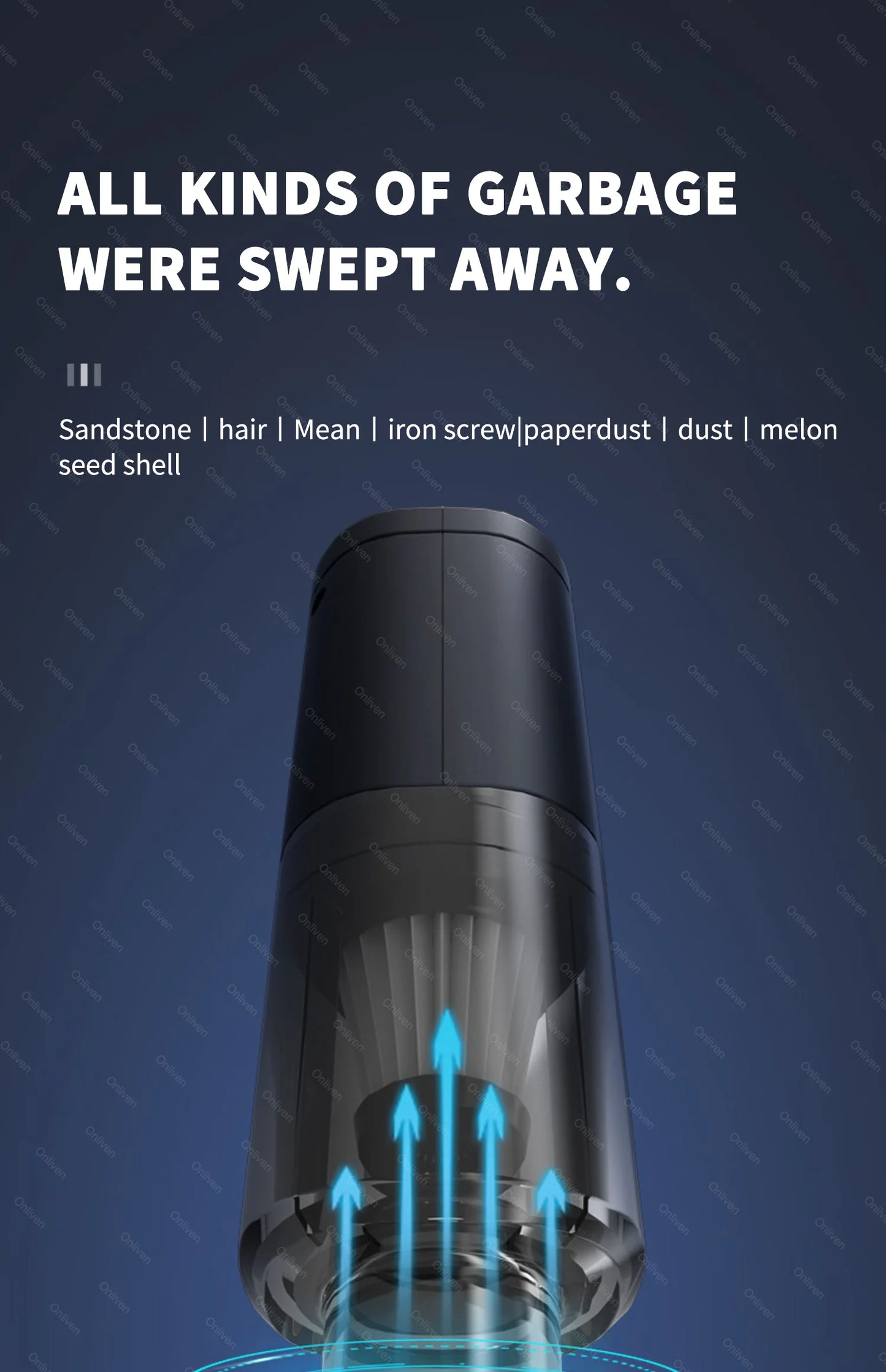 SZUK 98000PA Mini Car Vacuum Cleaner Powerful Cleaning Machine Strong Suction Handheld for Car Home Portable Wireless Cleaner