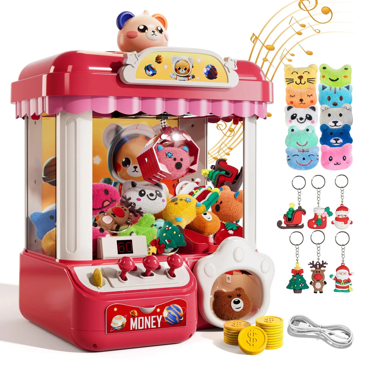 Doll Machine Claw Doll Machine Toys Kids Coin Play Game Mini Clip Doll Toys Machines Interactive Operated Birthday Gift Children