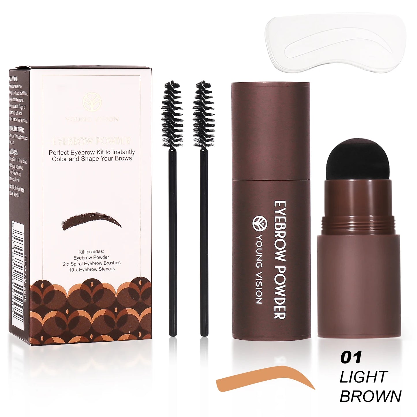 Eyebrow Stamp Stencil Kit – Waterproof Long-Lasting Brow Shaping with 10 PCS