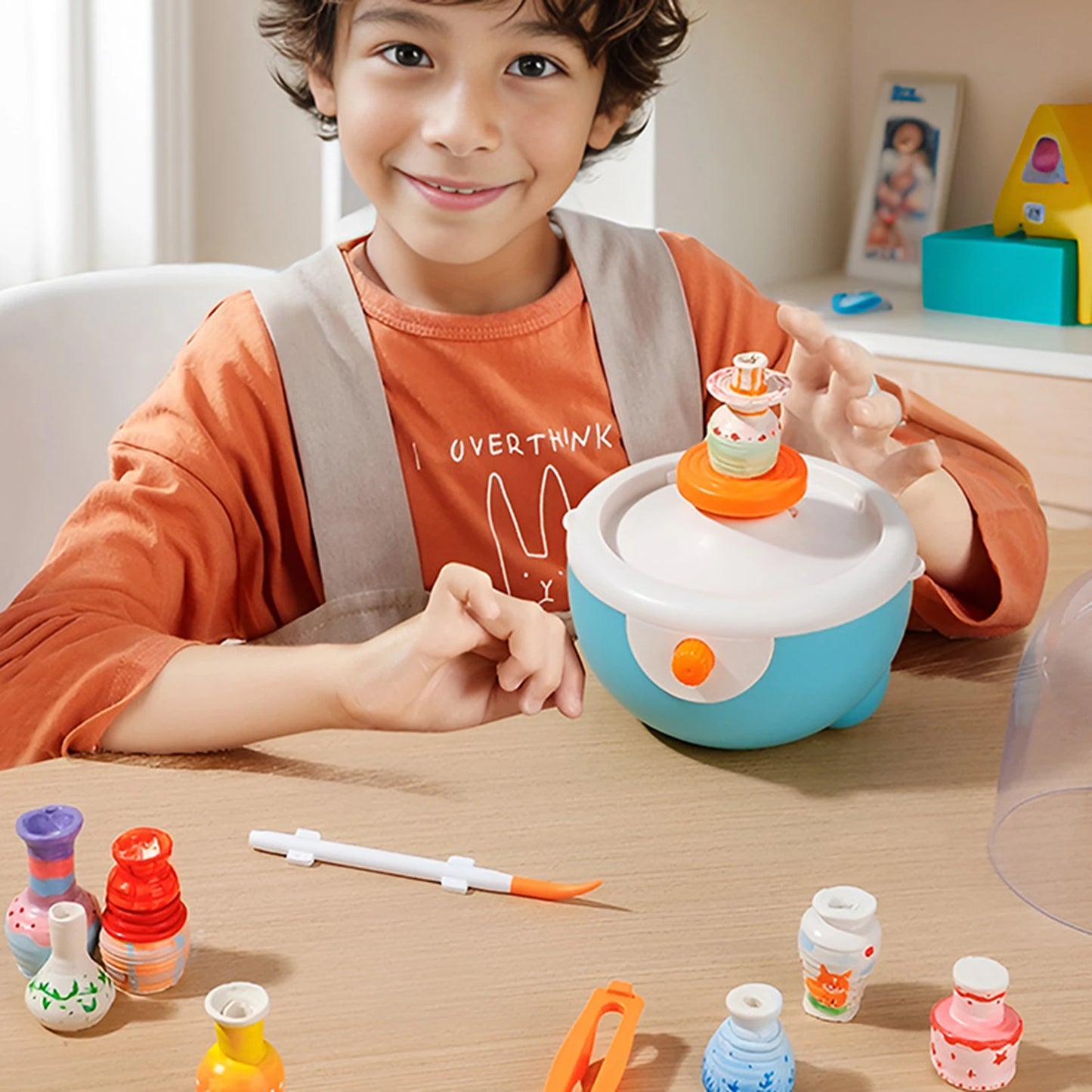 Kids Power Pottery Wheel Toy Electric DIY Clay Sculpting Activity Pottery Maker Machine Educational Pottery Toy Toddlers