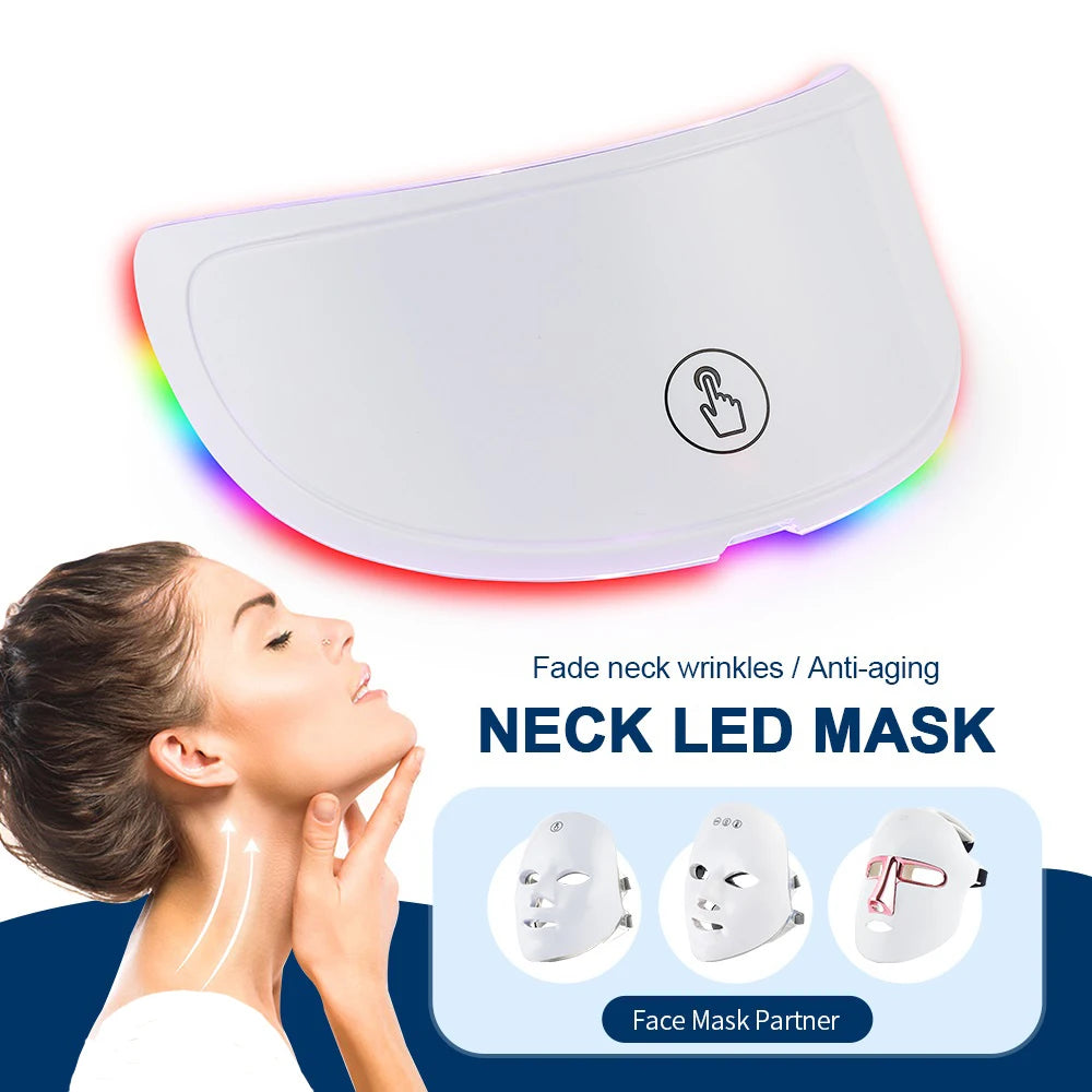 Wireless 7-Color LED Facial & Neck Beauty Machine – Skin Tightening & Rejuvenation Mask