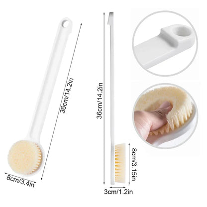 Long Handle Back Brush – Soft Bristle Shower & Body Exfoliating Scrubber
