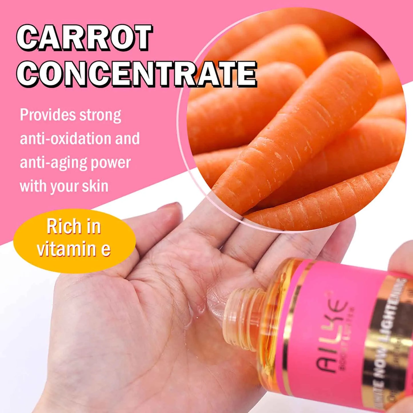 AILKE Carotene Brightening Body Oil: Vitamin E, Rose Oil, Smooth Skin