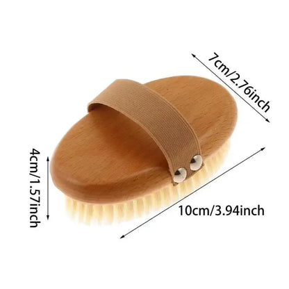 SPA Wooden Body Brush – Natural Boar Bristle Exfoliating Bath Brush